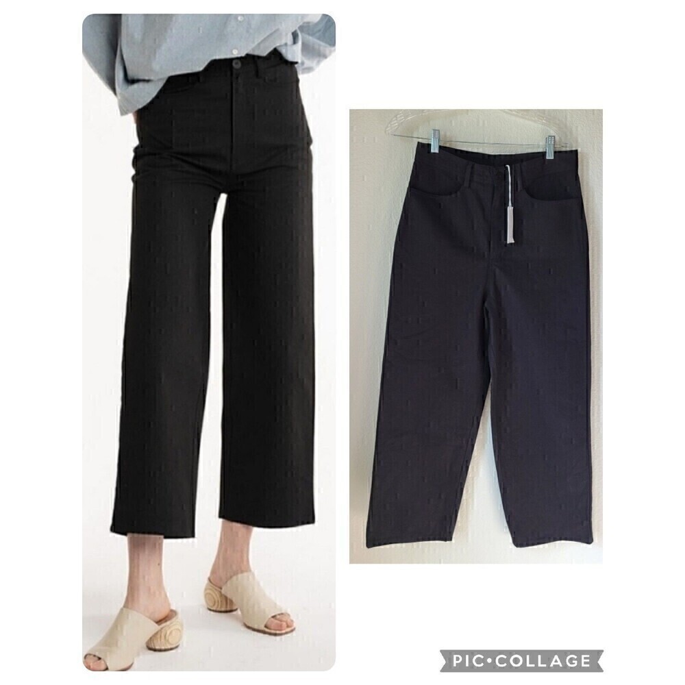 Laude The Label Wide Leg Crop Jeans 6 Black New NWT Denim Honoring Earth Maker